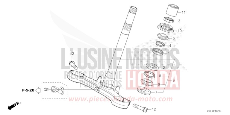 STEERING STEM for ADV 350 MAT PEARL PACIFIC BLUE (PB397) from 2024